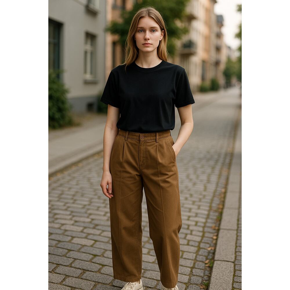 GIORGIO ARMANI Pants Size 30 / Size L Slacks Tan Pleated Brown Straight Leg - Picture 10 of 10